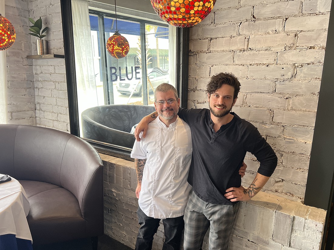 James Stuart (left) and Joel Mesa are opening Blue on Oct. 11 in the former Bistro X.