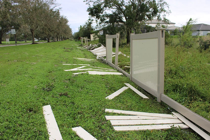 Hurricane Milton was a fence killer. It blew apart this GreyHawk Landing fence in East County.