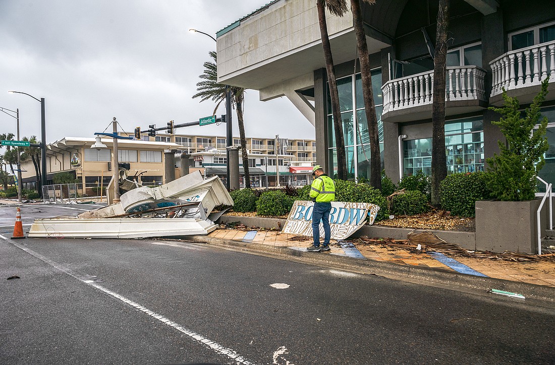 Hurricane Milton wreaked havoc to businesses and homes along A1A in Volusia County. Photo by Michele Meyers