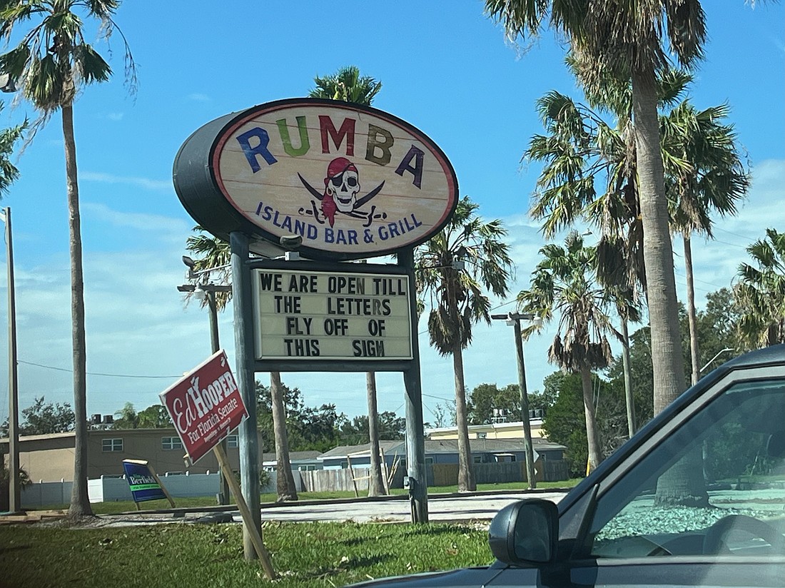 The Rumba Island Bar and Grill on Gulf to Bay in Clearwater was closed Thursday afternoon after Hurricane Milton struck October 9.