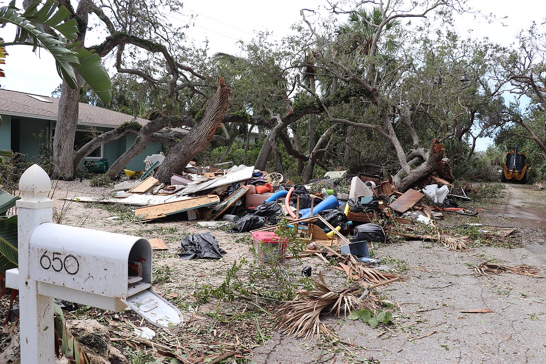 Hurricane Milton's strong winds added many downed trees to the debris that was left behind by Hurricane Helene.