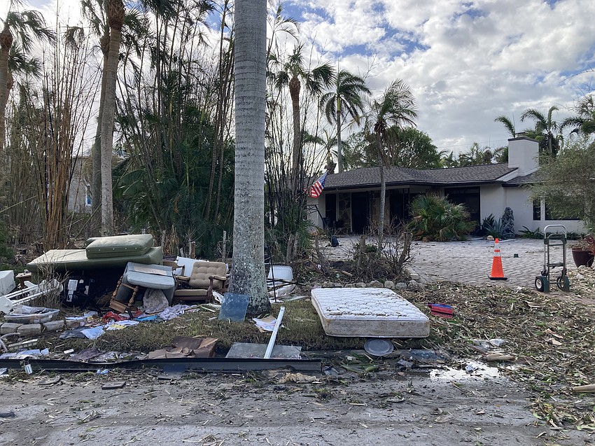 Mike Regnier's American flag stood the test of Hurricanes Helene and Milton in the 400 block of S. Monroe.