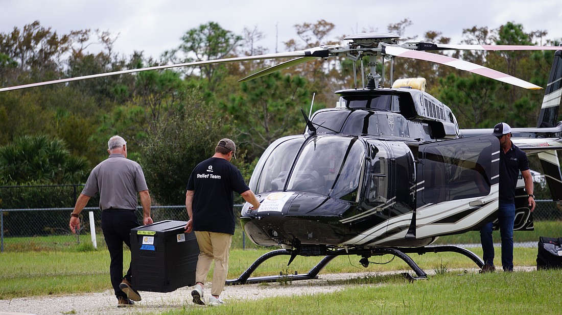 Artichoke & Co. partnered with the World Central Kitchen to airlift the food on Oct. 11.