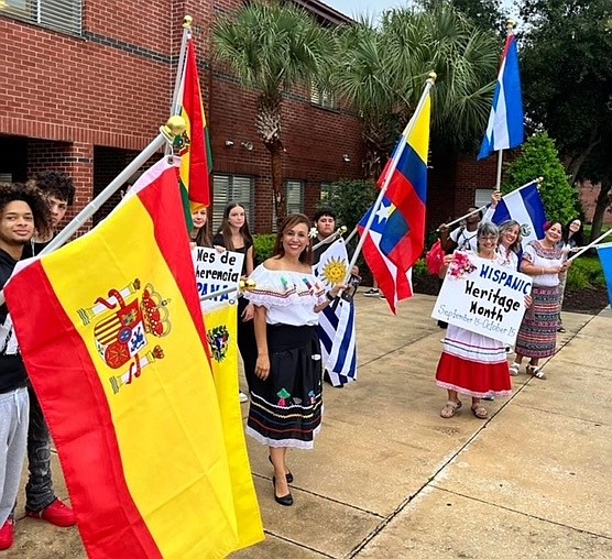 Matanzas High School students celebrate Spanish Heritage Month. Courtesy photo