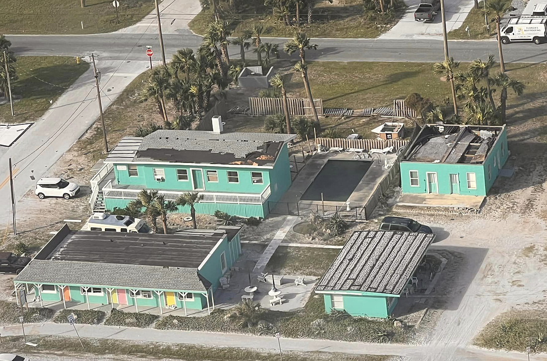 An aerial photo of damage from Hurricane Milton in Flagler Beach. Courtesy of Flagler County