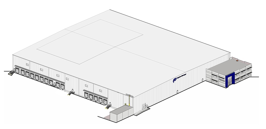 The Anderson-DuBose Co.’s proposed $60 million cold and dry foods storage facility in Westlake Industrial Park.