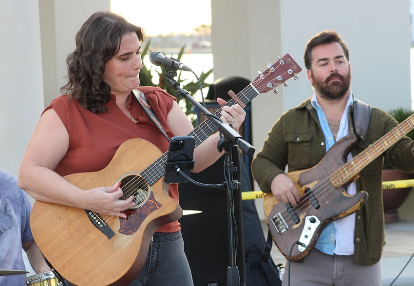 Taylor Opie's band, including bass player Andrew Glasgow in the background, provided the live entertainment at Ranch Nite Wednesdays.