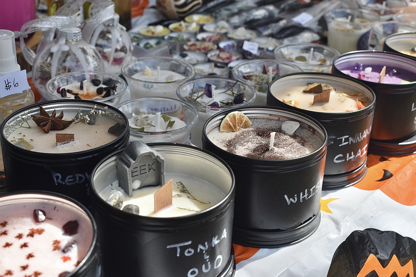 Candles are set out for display at Yemi Moon.