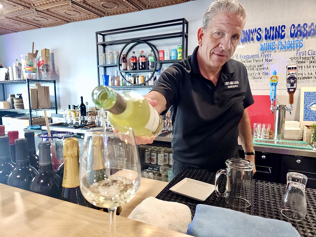 Tony Porcellini owns Tony's Wine Cabana in Flagler Beach. Photo by Sierra Williams