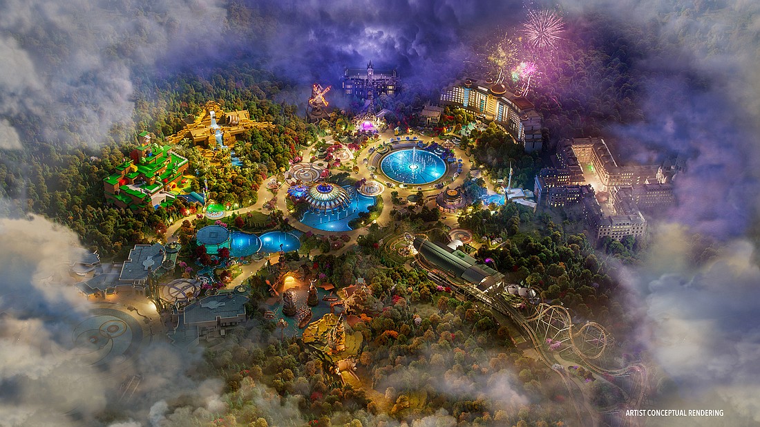 This artist conceptual rendering showcases the new Universal Epic Universe.