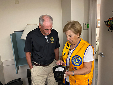 Volusia Sheriff Mike Chitwood and Ormond Beach Lion Mary Gocke. Courtesy photo