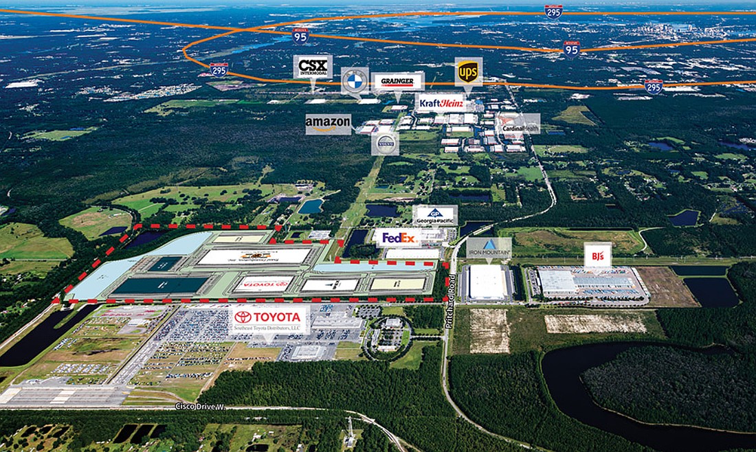 Florida Gateway Logistics Park, also called Florida Gateway Logistics Center on plans, is in Westlake Industrial Park, west of Interstate 295 in West Jacksonville.