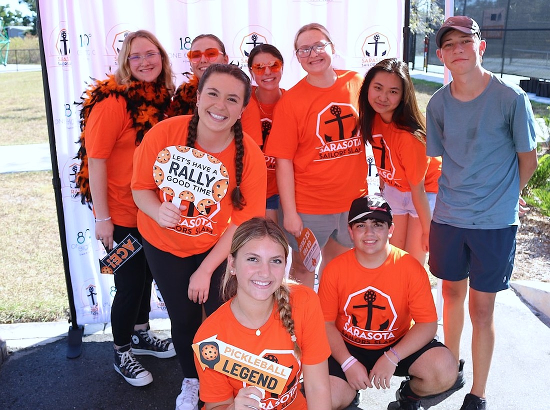 Sarasota High School student volunteers at last year's inaugural Sarasota Slam Pickleball Tournament.