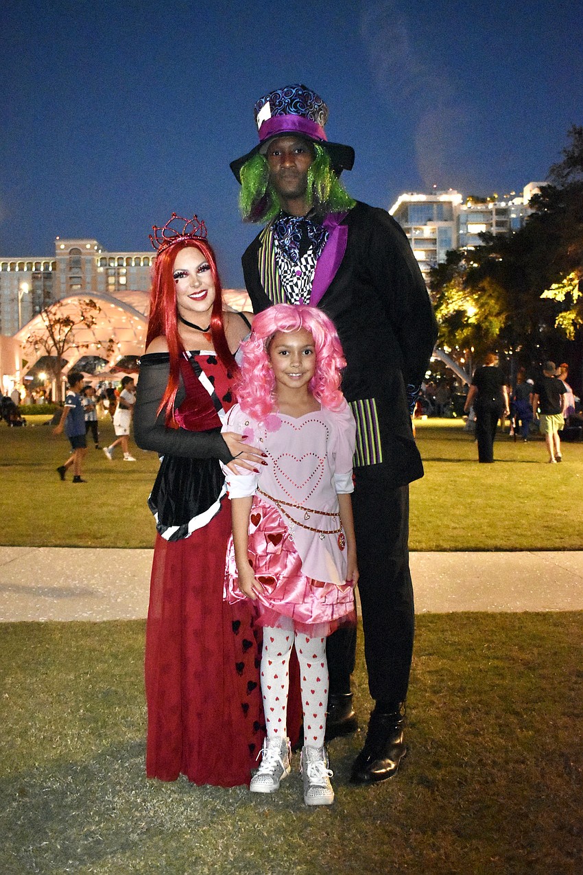 Tricia Ward, Violet Ward, 8 and Jerod Ward came dressed as characters from Disney's 