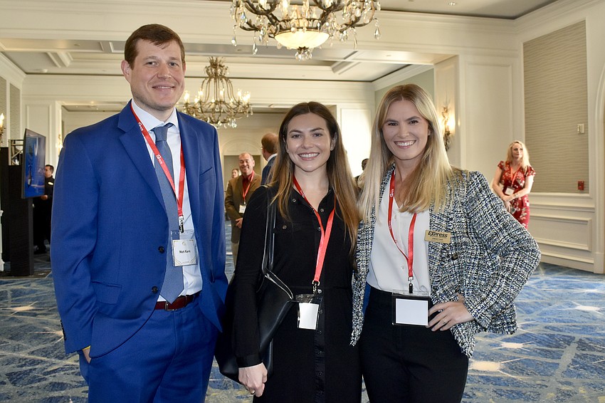 Matt Kern, Dominique Johnson and Sinead Carr, chair of Chamber Ambassadors for 2024-2025.