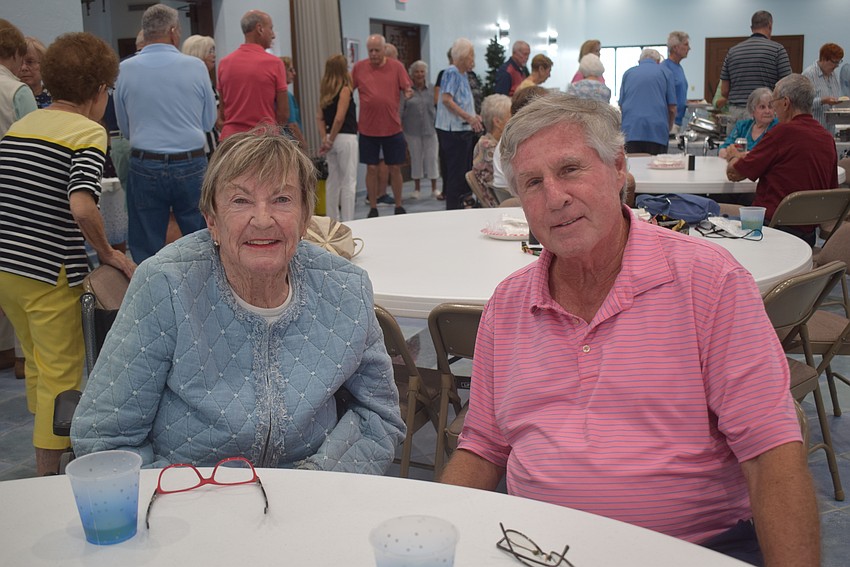 Karen and Andy Sawyer at the St. Mary Star of the Sea potluck.