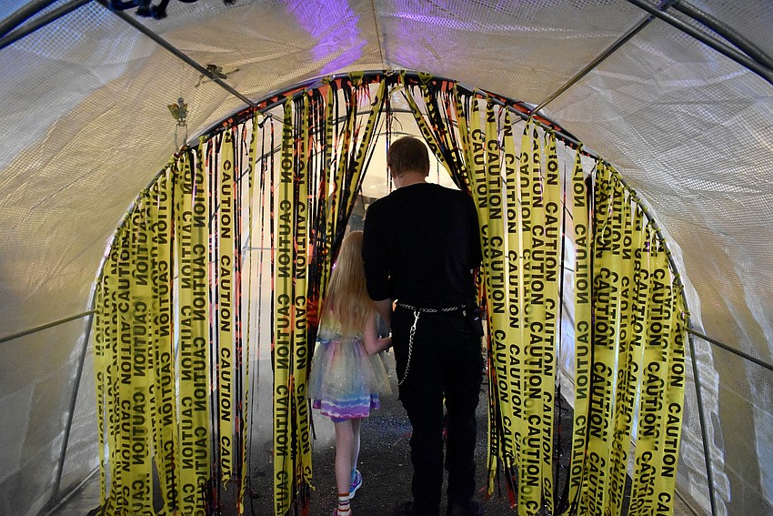 Guests are dared to enter the haunted tunnel.