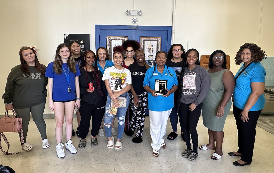 The Chiles Academy students with PCHA members Shirley Pyle, Janet Bryant and Elissa Thomas. Courtesy photo