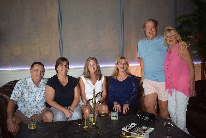 Kevin Throckmorton, Gina Throckmorton, Sherry Wesolowski, Connie Darrah, Dan and Betty Calello at Club Leaf and Bean's community get-together
