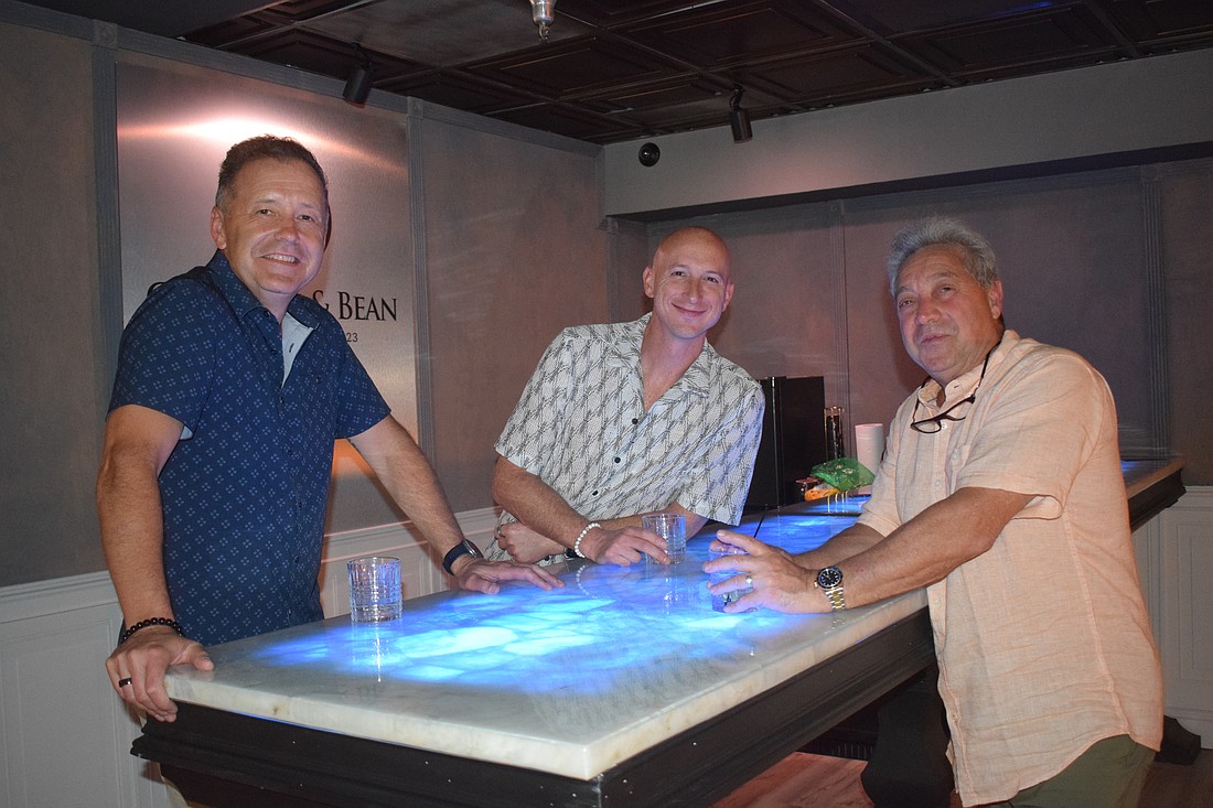 Matt Kaltenberger, Mark Zini and Edward Principe at Club Leaf and Bean's community get-together.