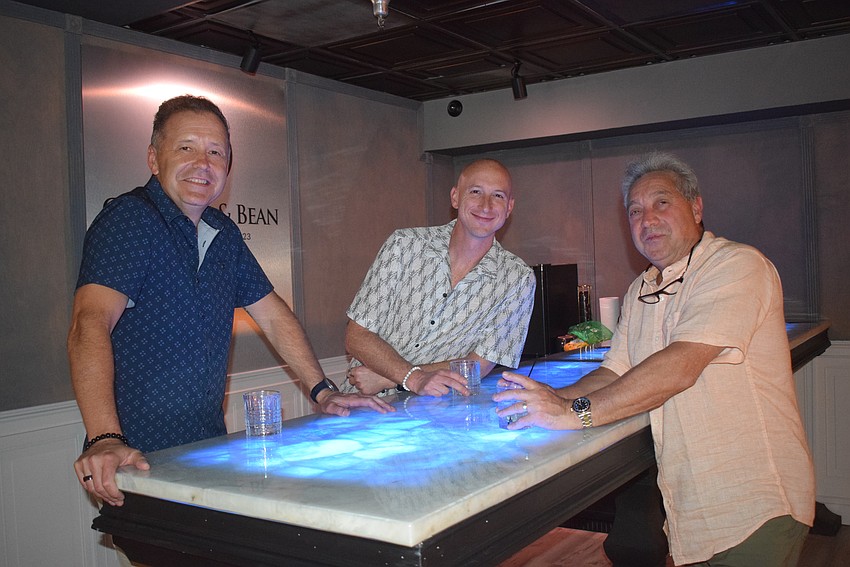 Matt Kaltenberger, Mark Zini and Edward Principe at Club Leaf and Bean's community get-together.