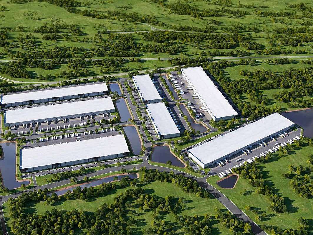 A rendering of Eastport Logistics Park in North Jacksonville. Colliers commercial real estate is marketing the site  InLight Real Estate Partners plans seven industrial buildings for the site.