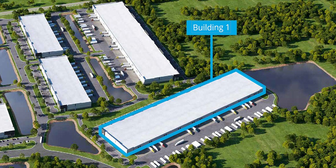 Building One is a speculative warehouse on 20.52 acres at 10145 Eastport Road in Eastport Logistics Park in North Jacksonville.