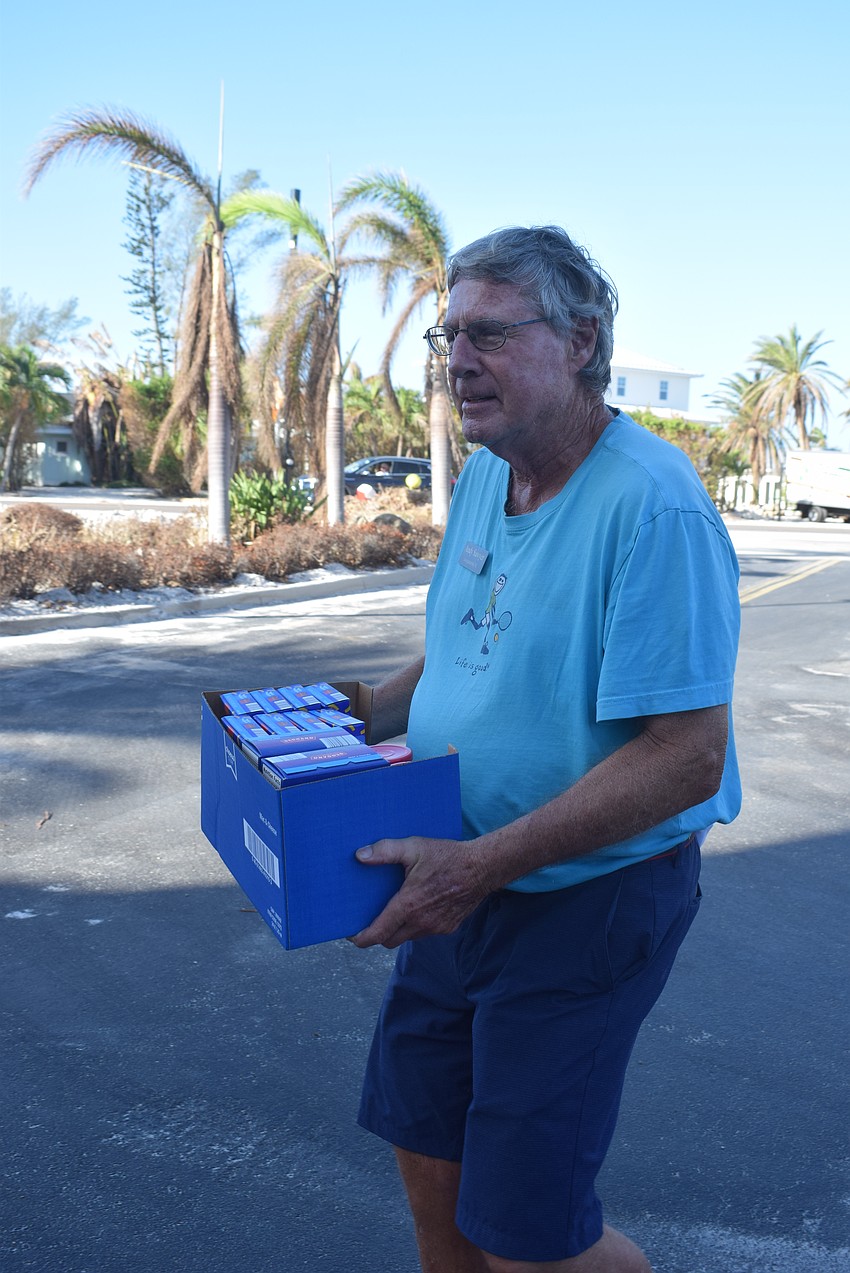 Andy Sawyer at the Christ Church hurricane relief food drive.