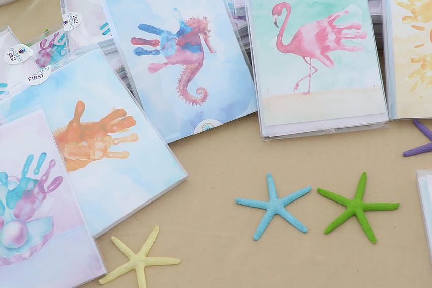 Using handprints as a base for art printed on notecards the children at Children First did not disappoint with their art.