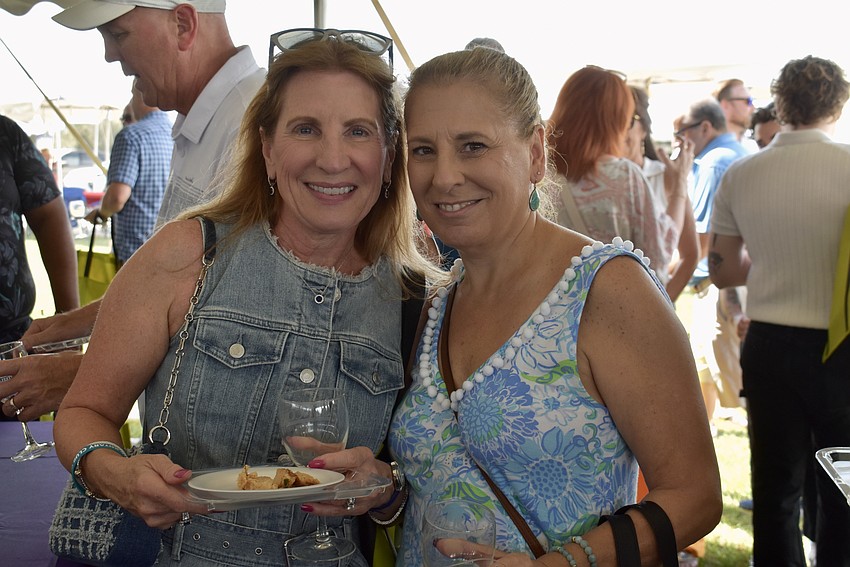 Lakewood Ranch's Carol Stephens and Jennifer Edmonson are about to sample a French rosé.