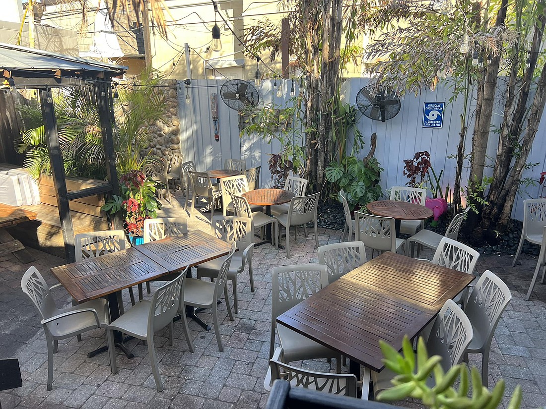 Outdoor seating at The Cottage, Siesta Key. The restaurant is back in operation after being heavily damaged by Hurricane Milton.