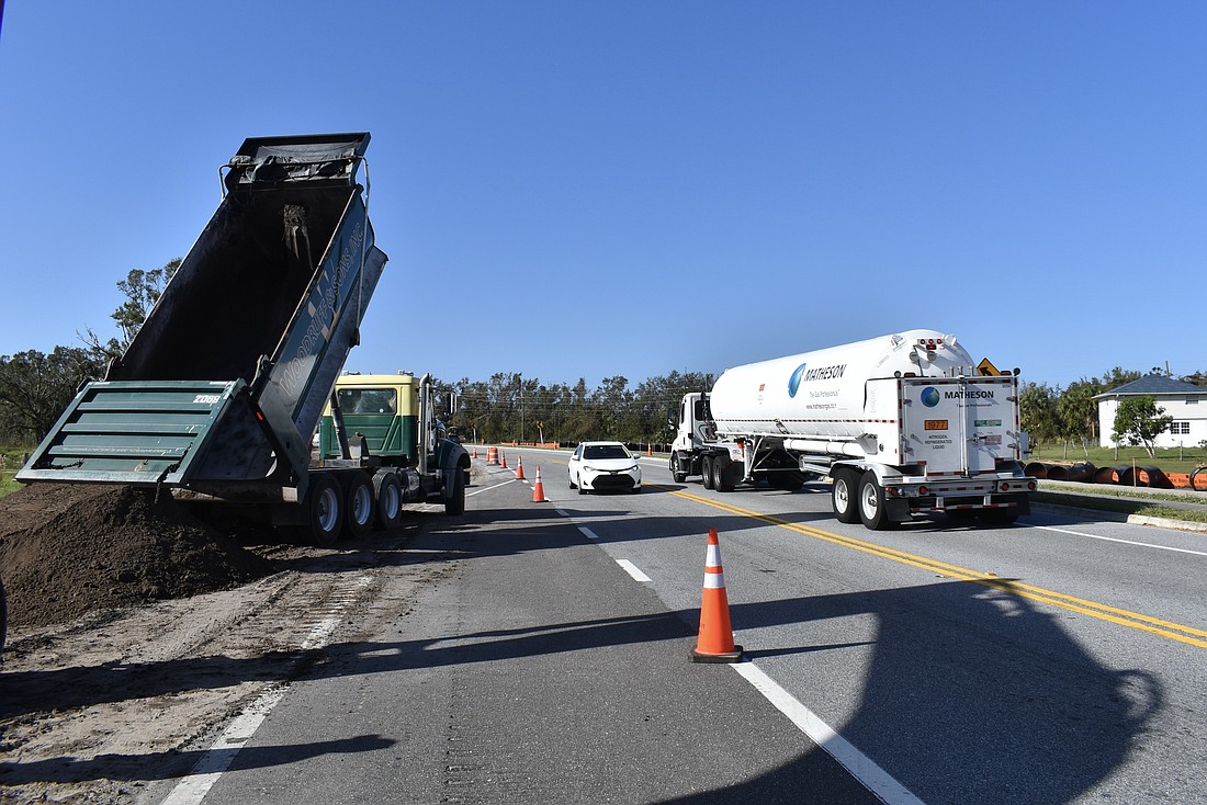 Upper Manatee River Road is currently being widened from two lanes to four from State Road 64 to the Fort Hamer Bridge.