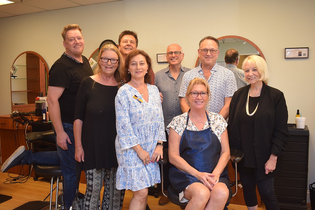 Michael Nunes, Mary Bock, Robert Barney, Irina LaRose, Gregory Koss, Victoria Simko, David Roy and Sandra LaRose from David Gregory and Design 2000 salons.