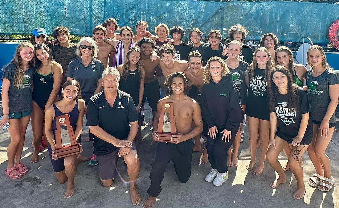 The Father Lopez boys swim team won the District 3-1A title, while the girls finished second. Courtesy photo