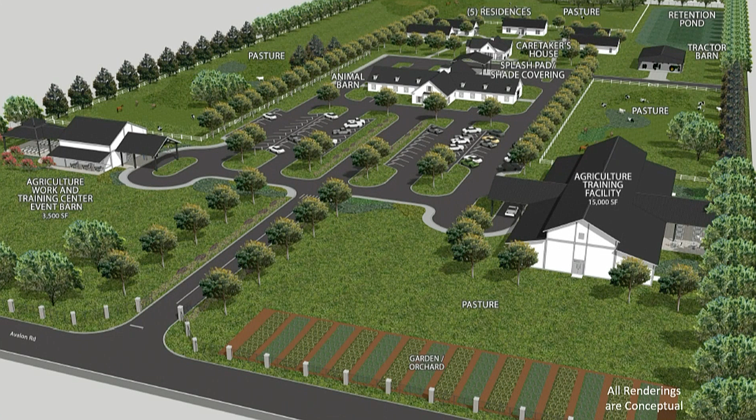 This conceptual rendering showcases the proposed Special Hearts Farm project.