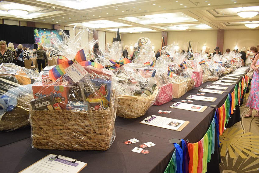 Dozens of baskets are ready for the silent auction.