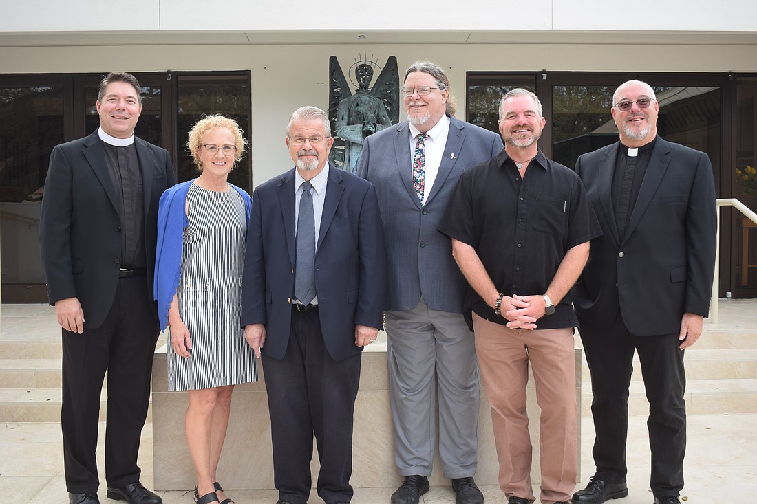 Rev. David Marshall of All Angels by the Sea Episcopal Church, Rev. Julia Piermont of Christ Church of Longboat Key, Rabbi Stephen Sniderman of Temple Beth Israel, Rev. Jeffrey Nunes and Rev. Brock Patterson of Longboat Island Chapel and Rev. Kenneth Blyth of St. Armands Key Lutheran Church.