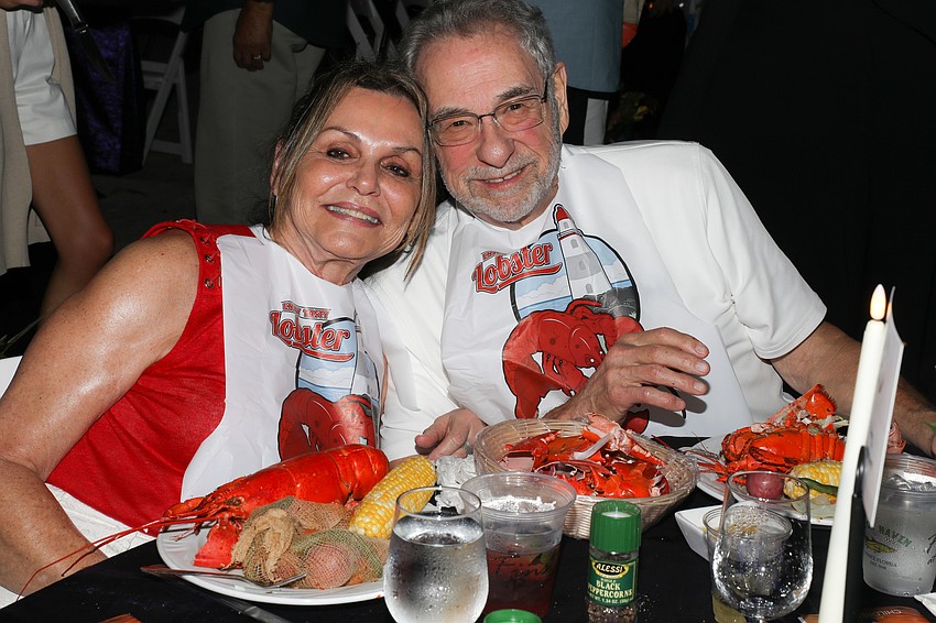 Rockin' the bibs are true lobstah connoisseurs and Mainers, Susan and Irwin Singer.