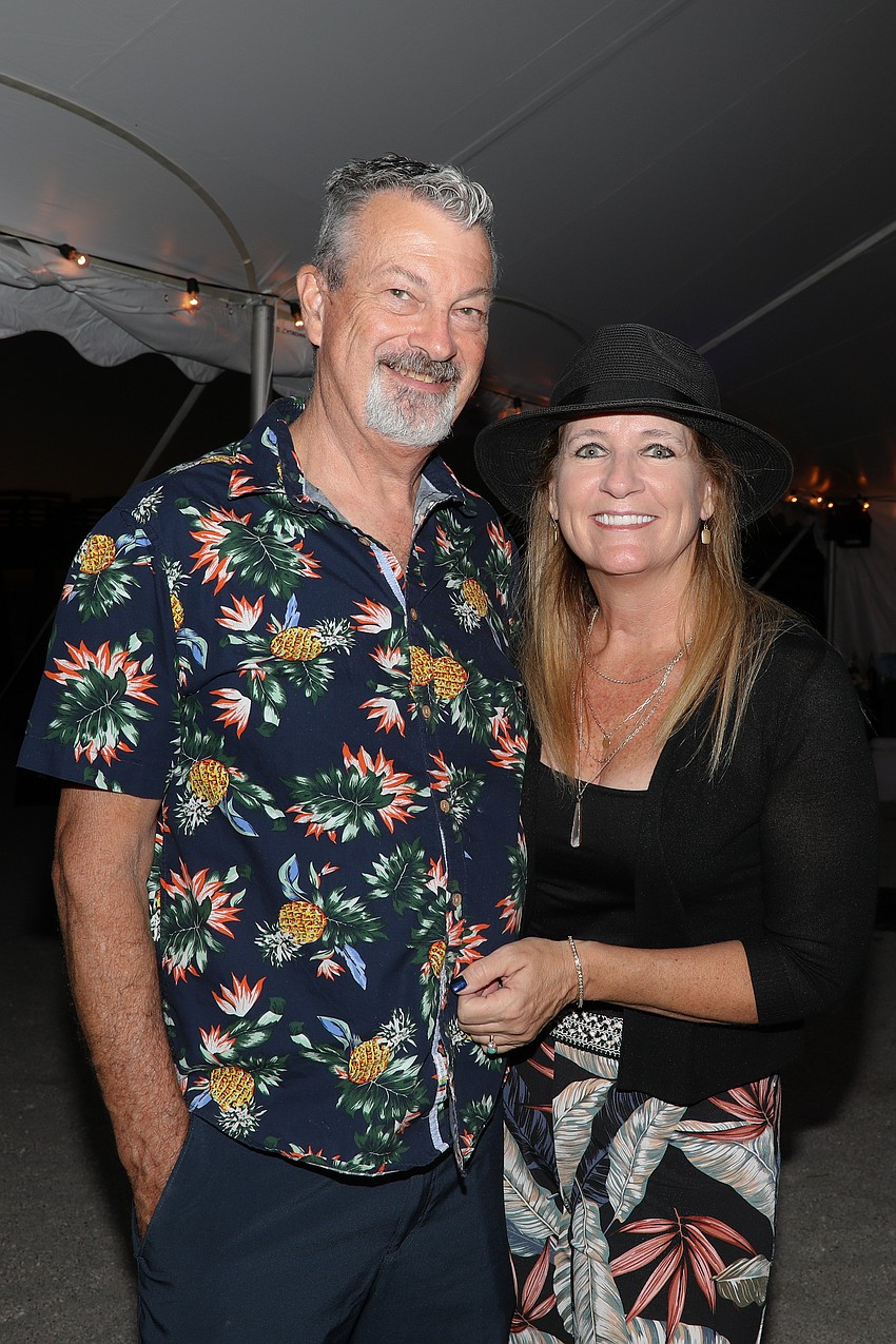 Scott Lowery and Joanne Kline wait in line for their lobster dinner.
