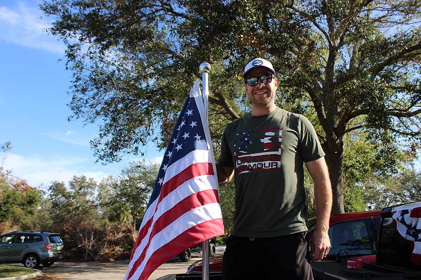 Army Sgt. Matthew Neitzel was deployed to Iraq in 2007. He participated in the parade as his son, Parker, is a third grader at McNeal.