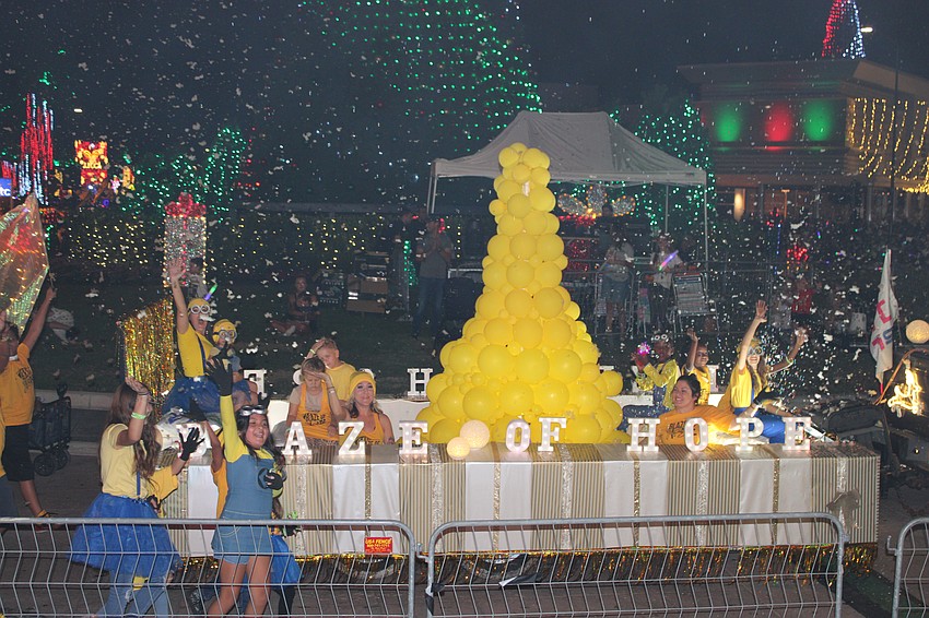 Blaze of Hope appeared with its float in the Santa's Grand Arrival Parade.