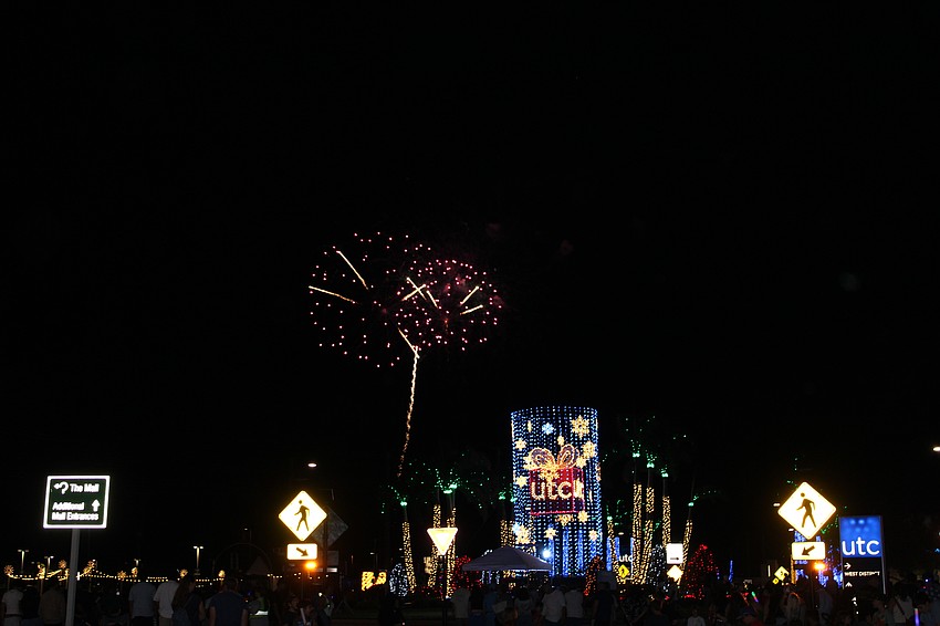 The holiday season lights at UTC flashed after the Santa's Grand Arrival Parade along with a fireworks show.