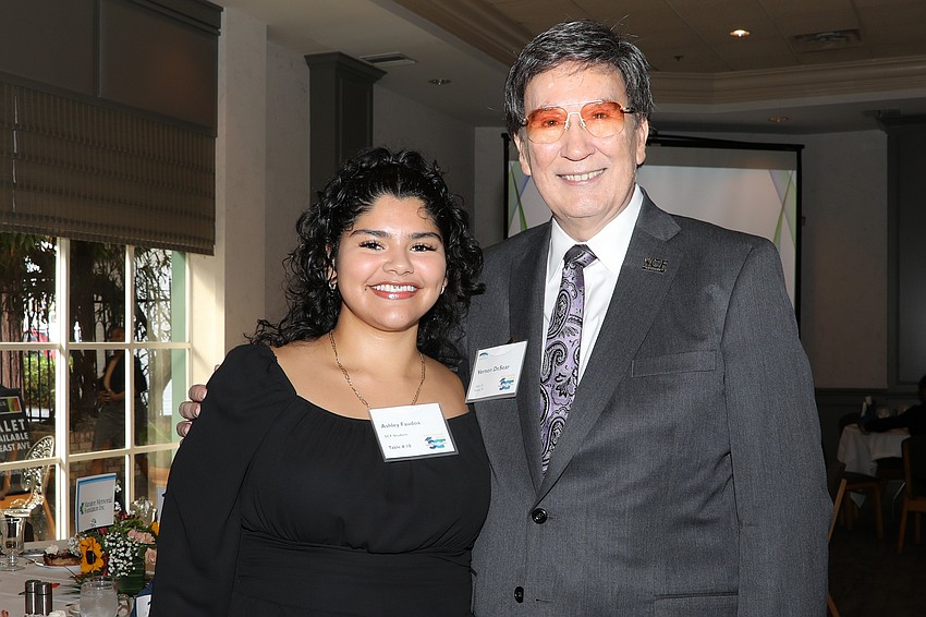 Nursing student Ashley Faudoa is mentored by Vernon DeSear.