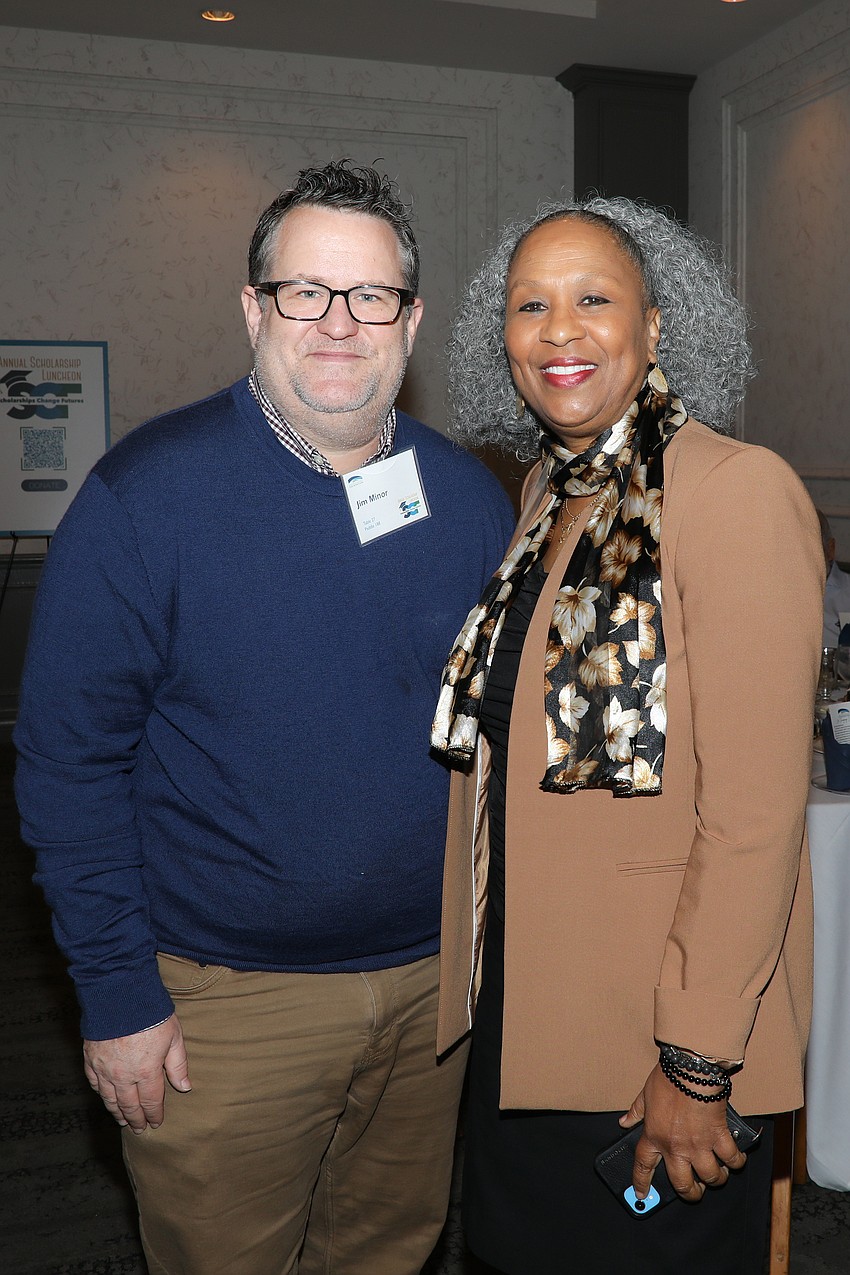 Jim Minor with Dr. Harriet Moore, director of strategic engagement for the SCF Foundation.