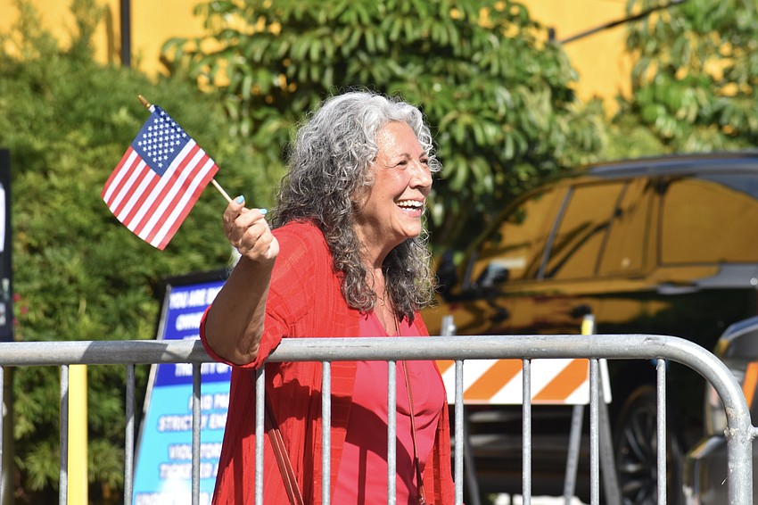 Antoinette Virgilio cheers on Sarasota Military Academy.