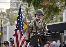 Ethan Parker, 12, rides with the Historic Aircraft Society.