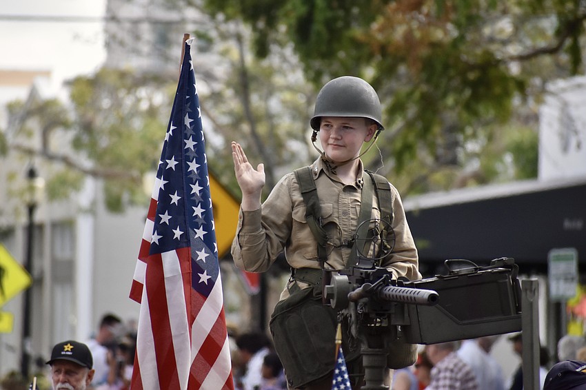 Ethan Parker, 12, rides with the Historic Aircraft Society.