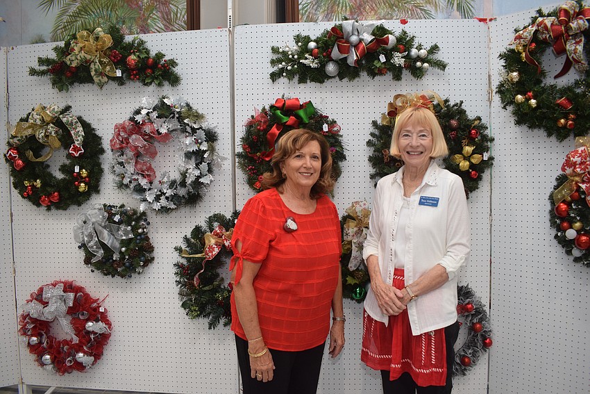 Elaine Cichon and Tracy Feldman at the St. Mary Christmas Bazaar.