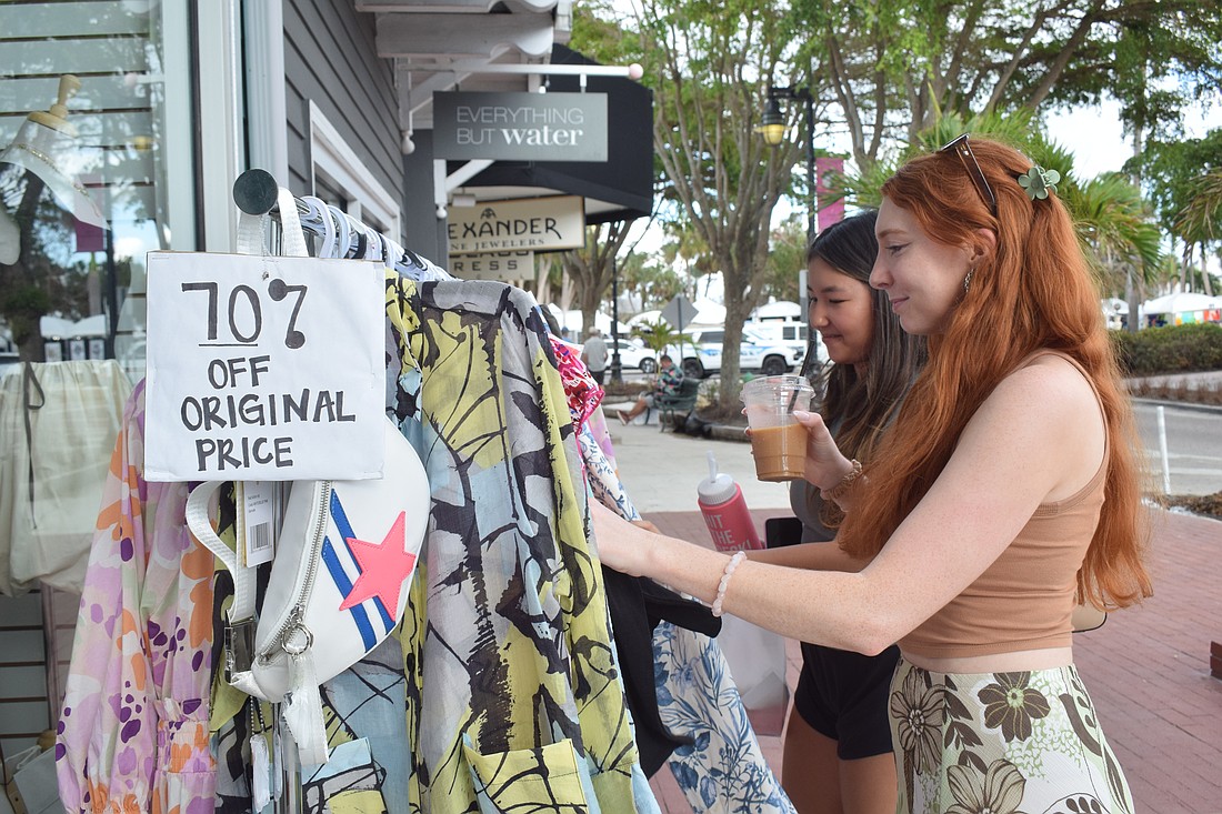 Locals Annabeth Howton and Jenna Barnett at the St. Armands Circle Art Festival.