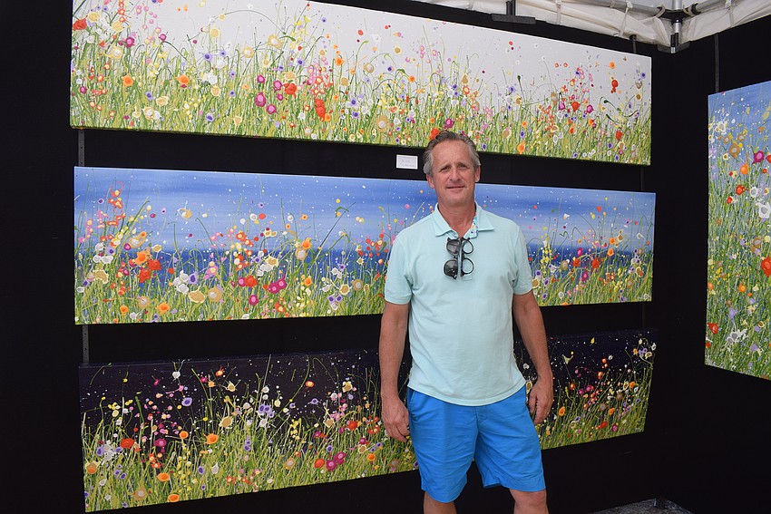 Artist Eric Heitmann at the St. Armands Circle Art Festival.